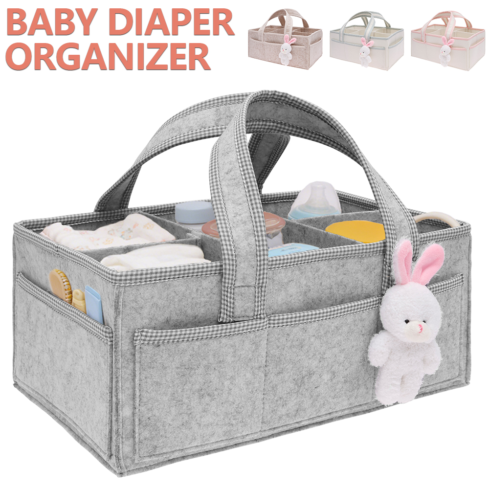 Baby Bag Nursery - Baby Diaper Caddy Felt Baby Diaper