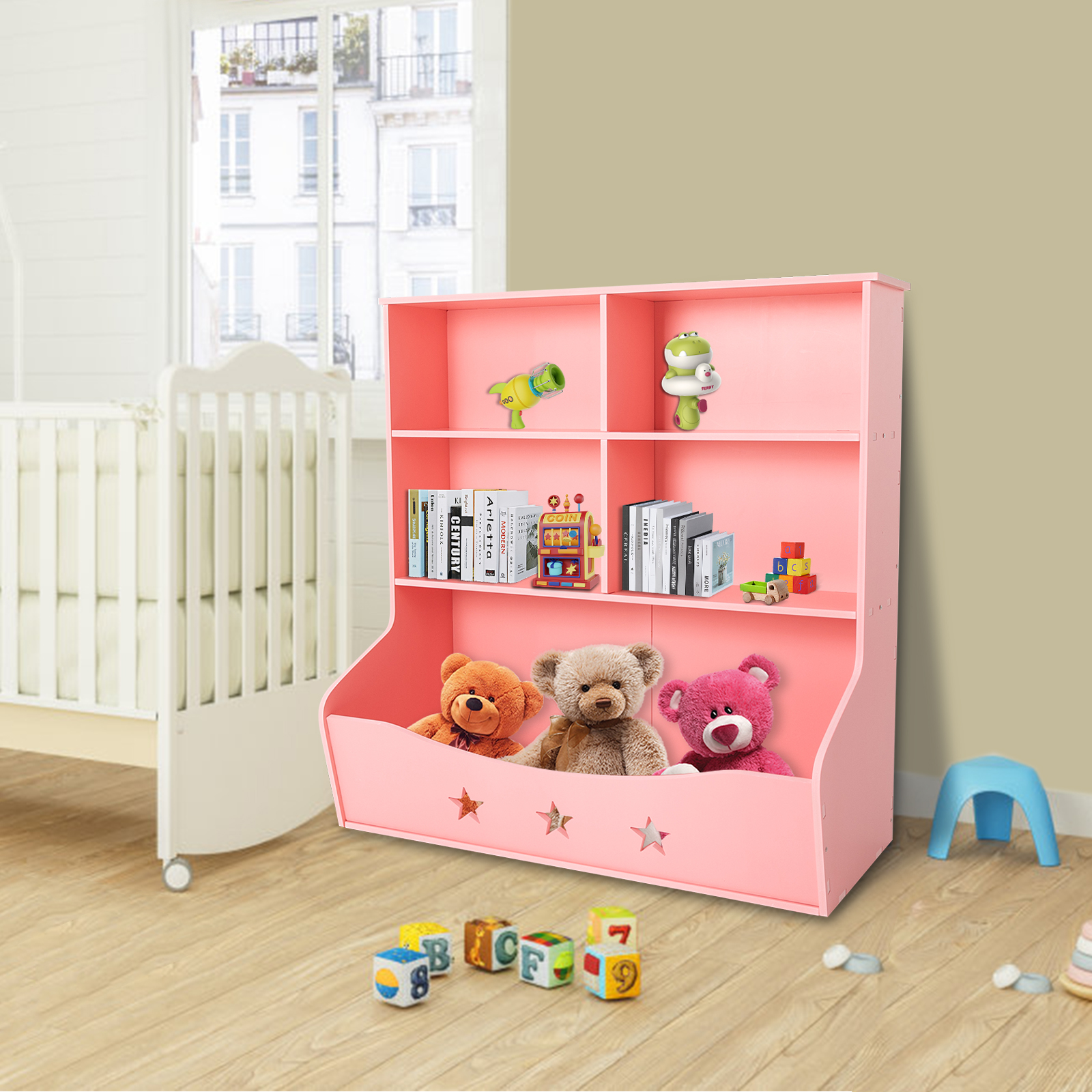 Baby Nursery Items - Kids' Storage Organizer 3-Tier Bookcase 79*36.5*82.5cm