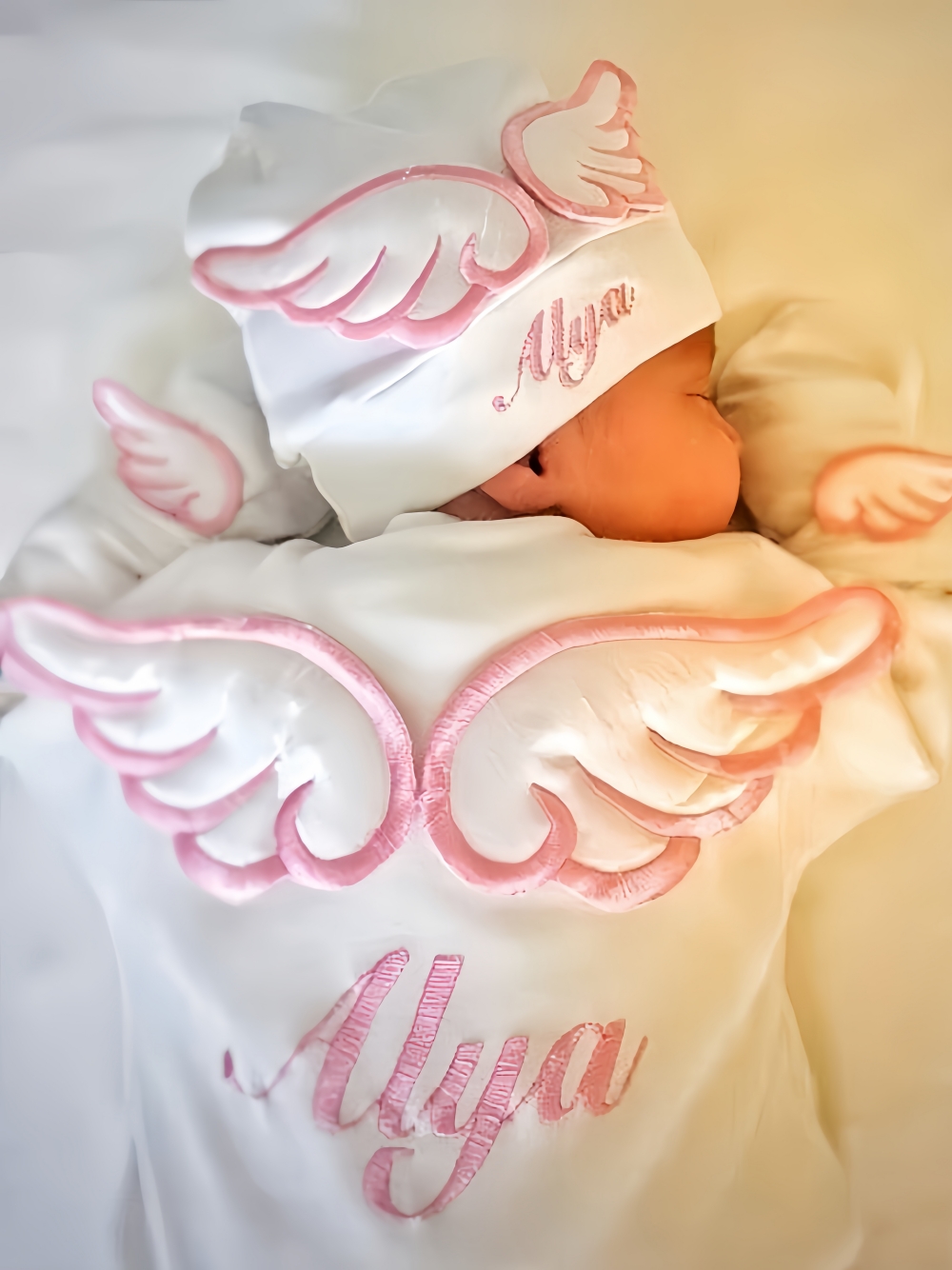 Baby Nursery Outfits - Dollbling 3pcs Embroidery Name Newborn Angle