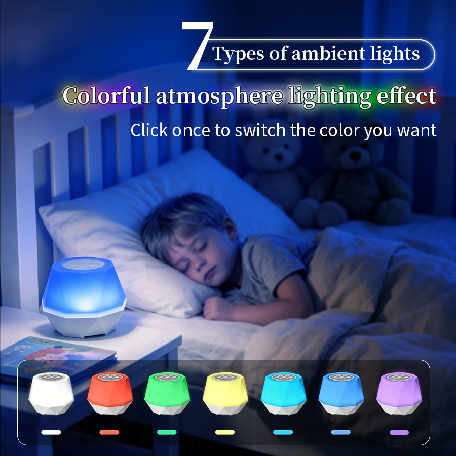 Baby Nursery Colors - Rechargeable White Noise function Night Light