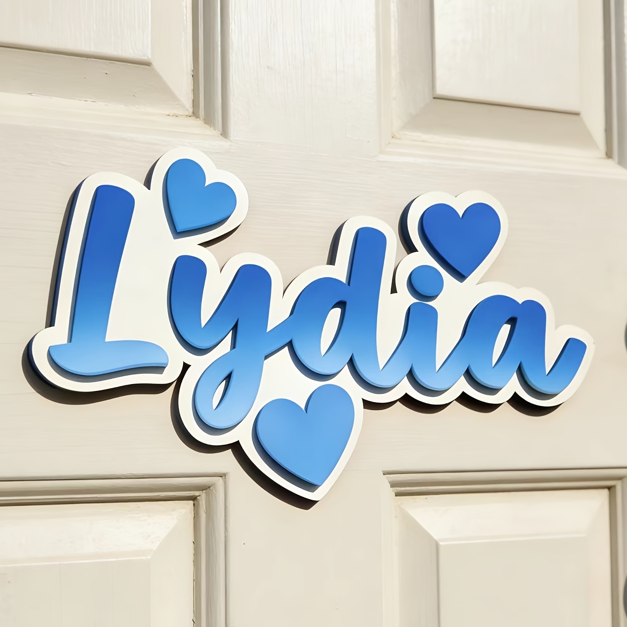 Baby Nursery Usa - Personalized Gradient Heart Name Sign, Customizable