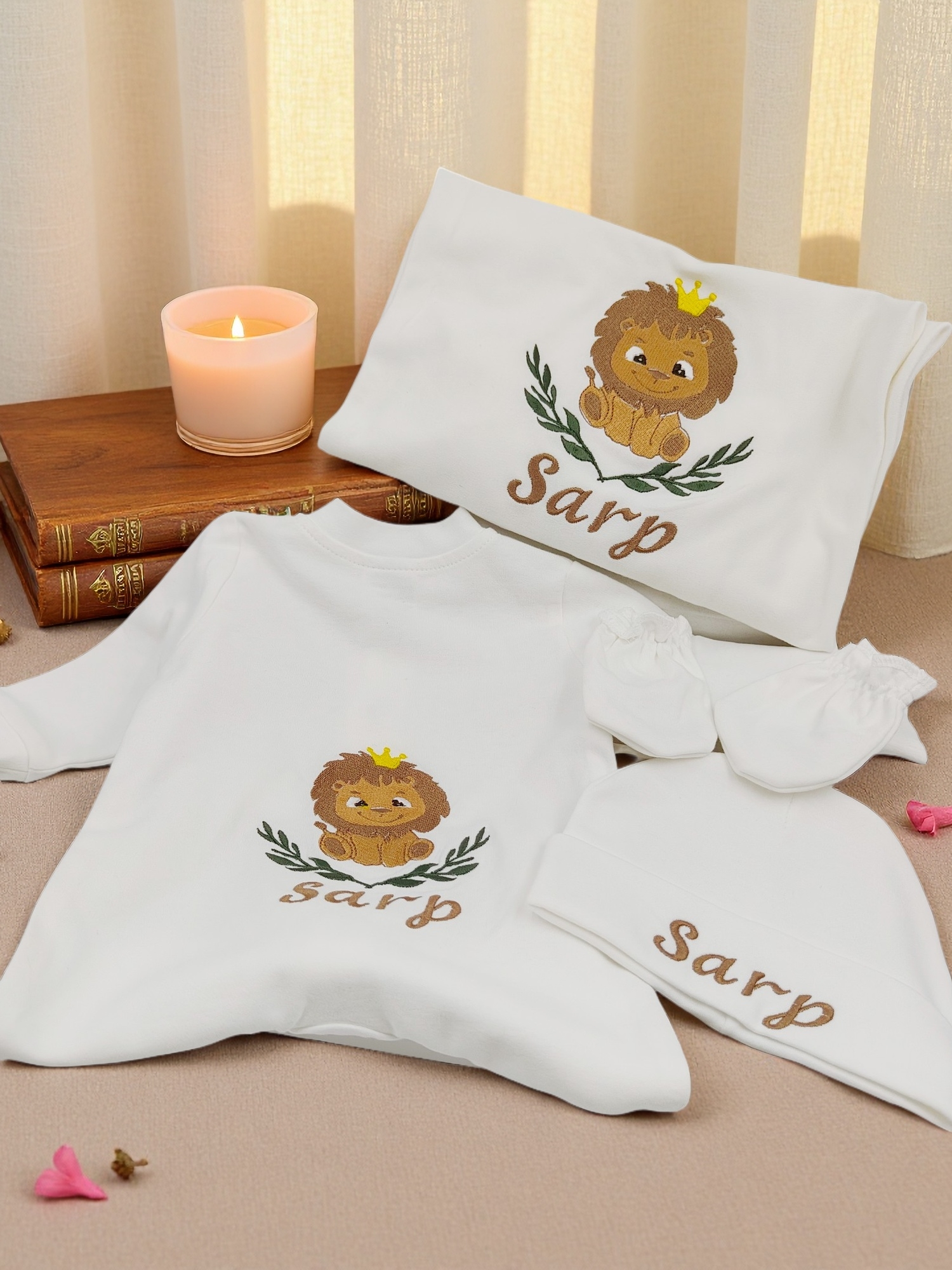Baby Nursery Outfits - 4pcs Newborn Baby Outfit Set Embroidered