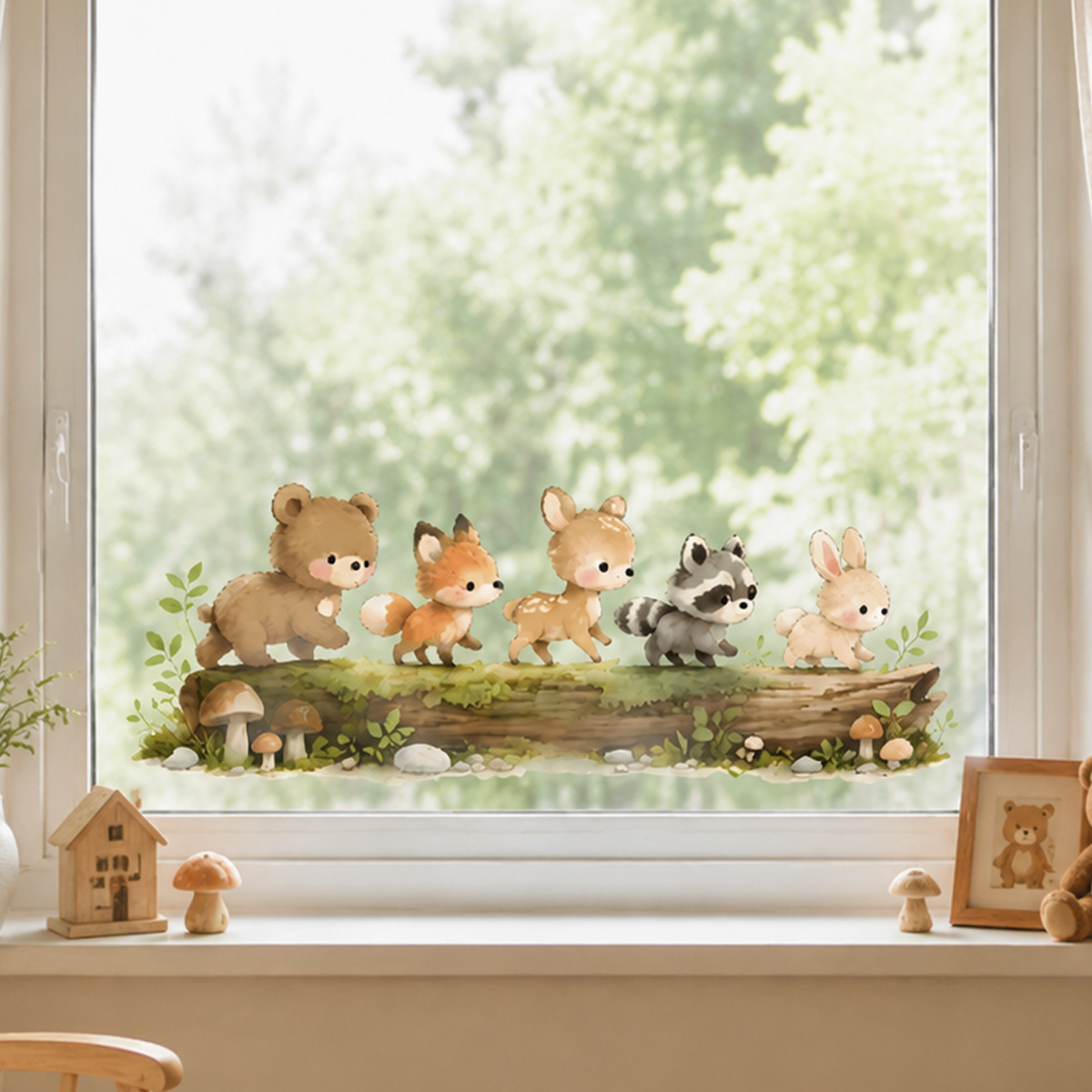 Baby Nursery Items - Nursery Forest Animals Window Sticker Removable