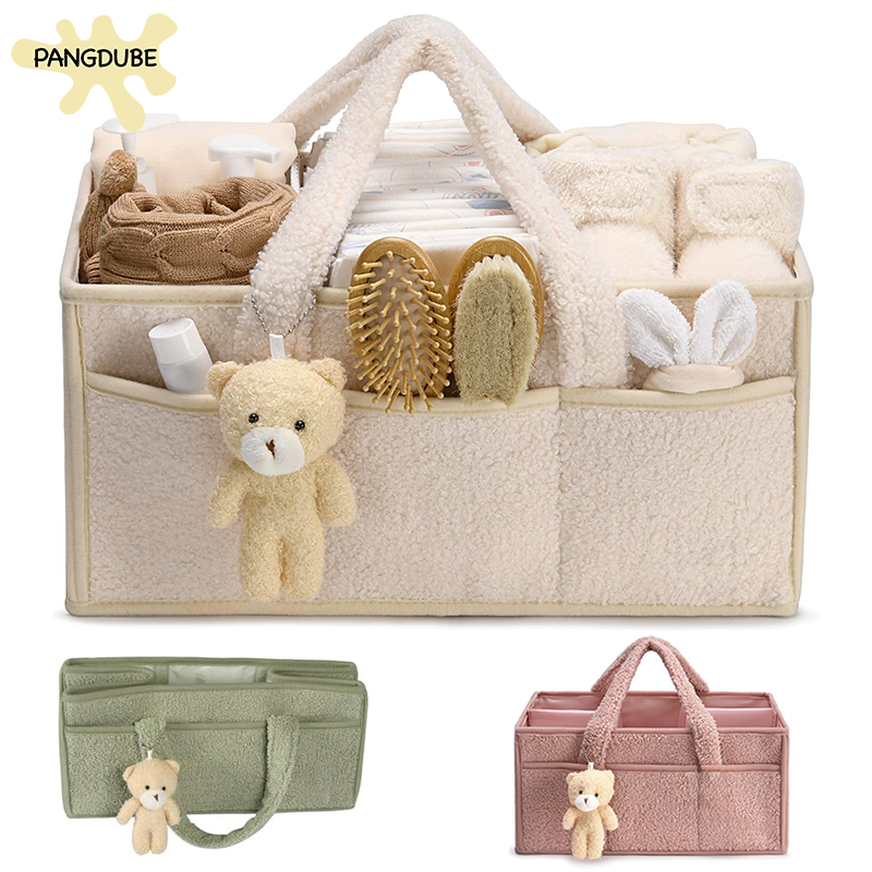 Baby Bag Nursery - PANGDUBE Plush Diaper Stackers & Caddies
