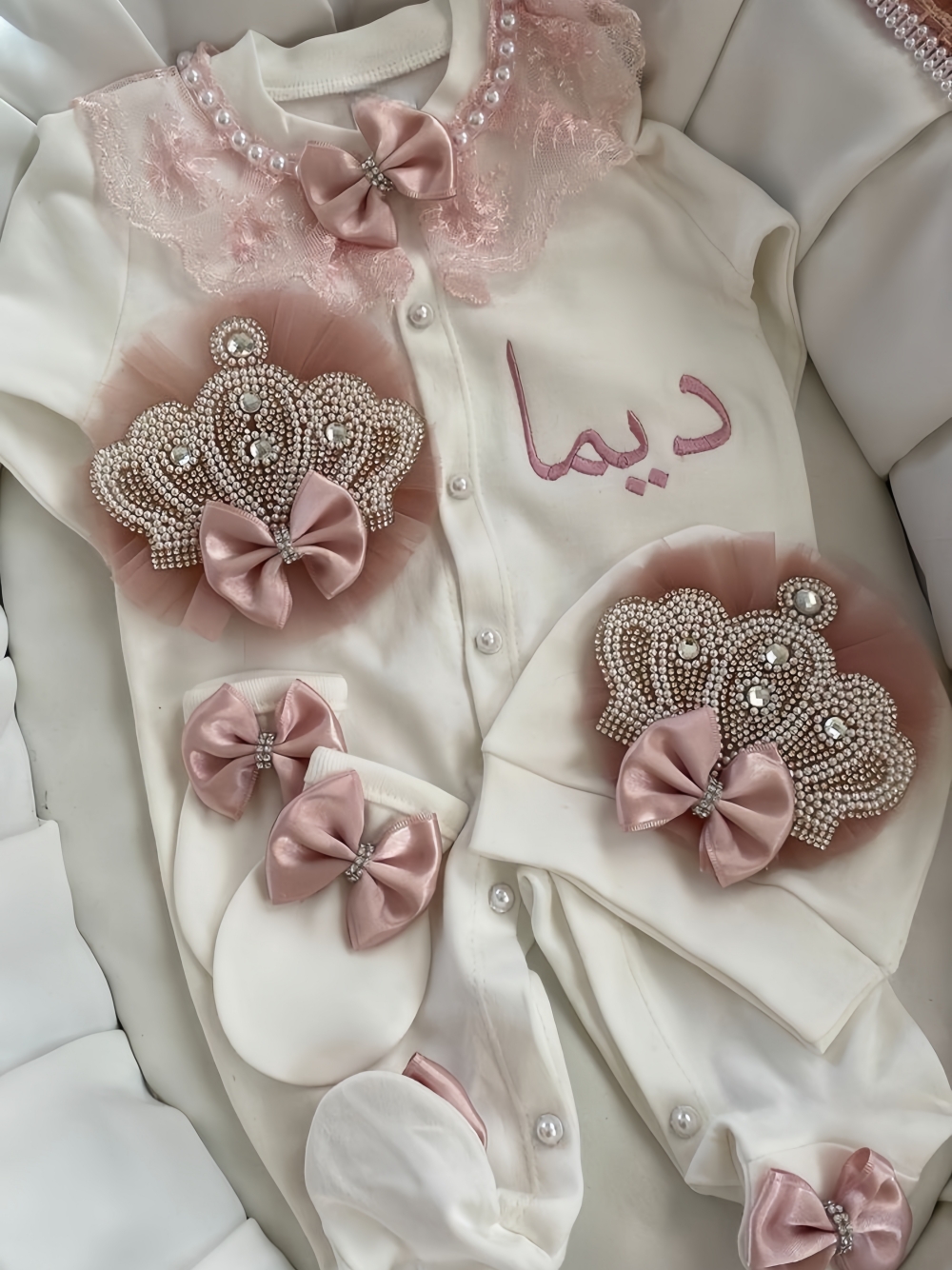 Baby Nursery Outfits - Dollbling Pearly Crown Onederful Boho Nursery