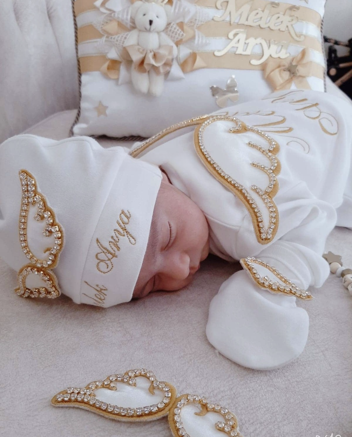 Baby Nursery Outfits - Dollbling Hospital Exit Disposible Embroidery Name