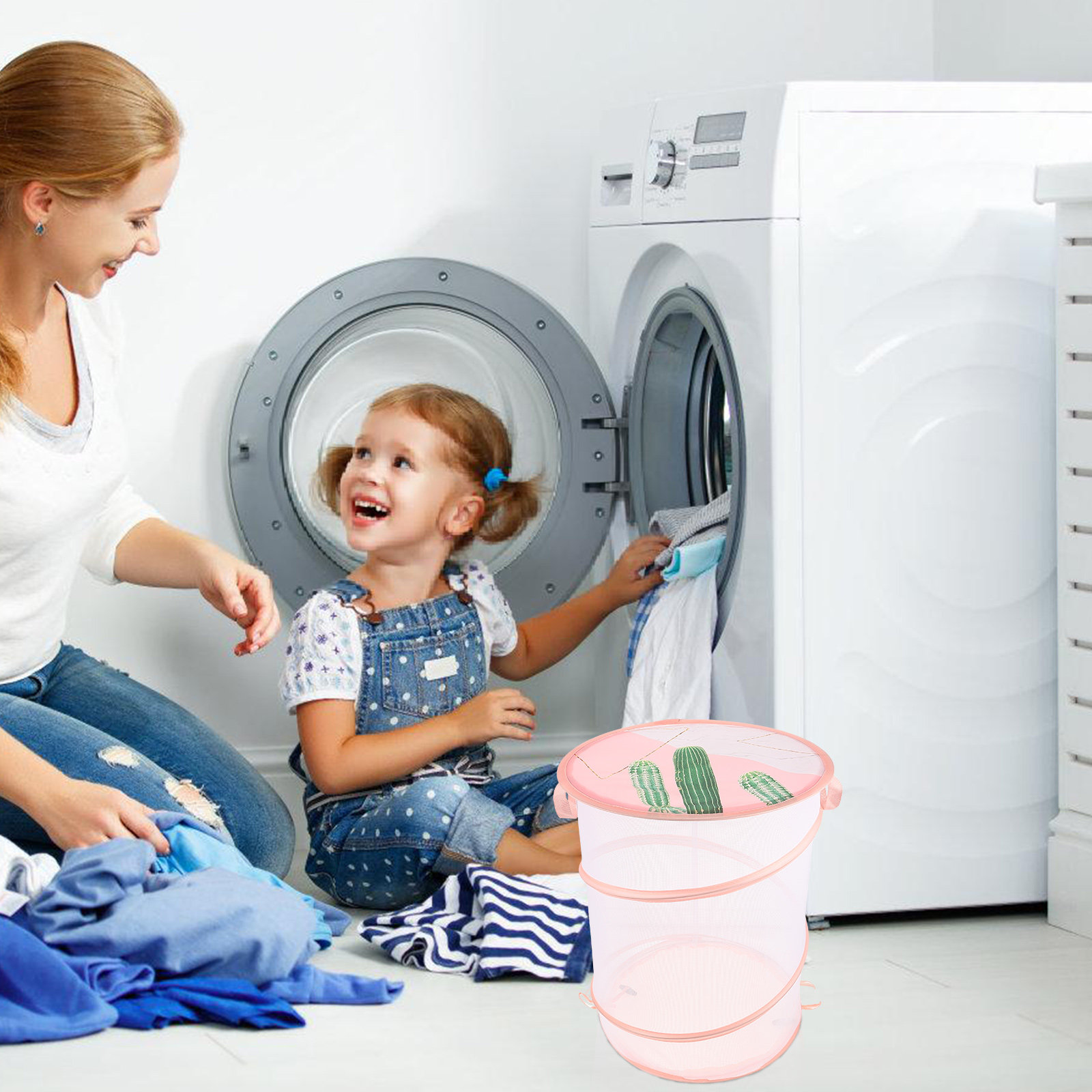 Laundry Hamper Nursery - Polyester Mesh Laundry Hamper Foldable Large