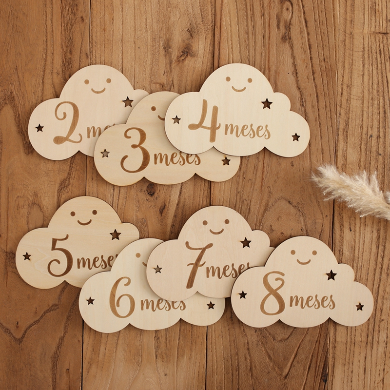 Milestone Card Set - Spanish Alphabet Baby Wooden Milestone Number