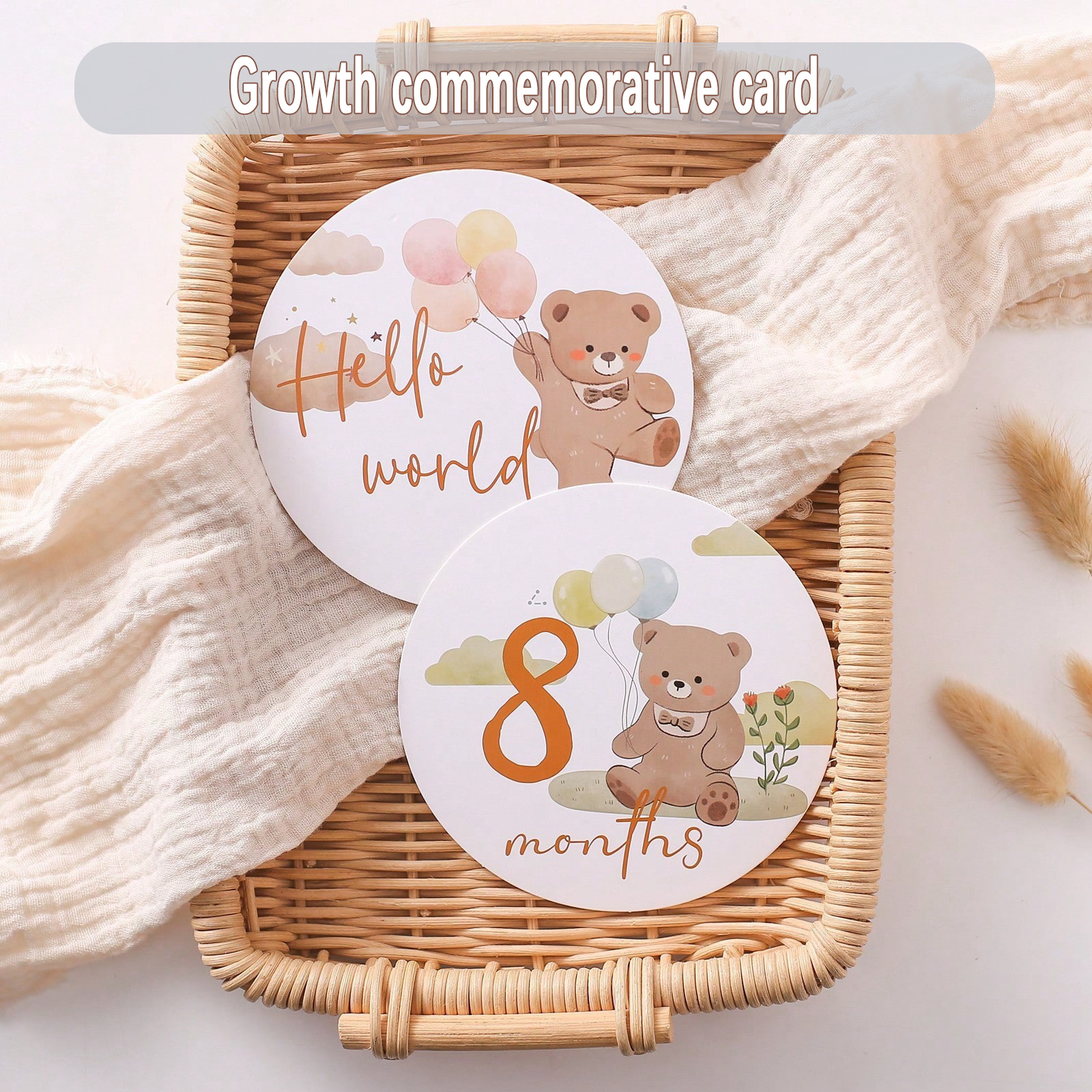 Milestone Card Set - Baby Photo Commemorative Prop Circular Card