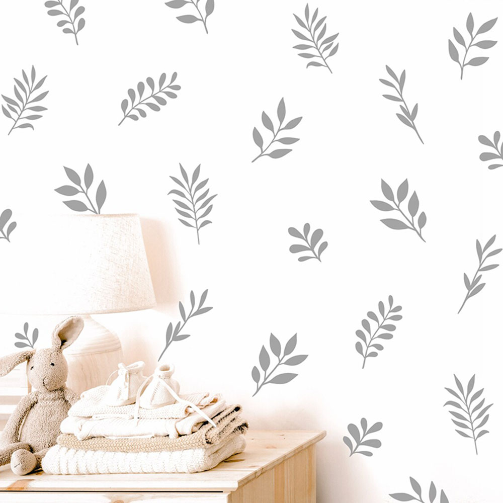Baby Nursery Tree - 41Pcs Botanical Leaf Wall Sticker Playroom