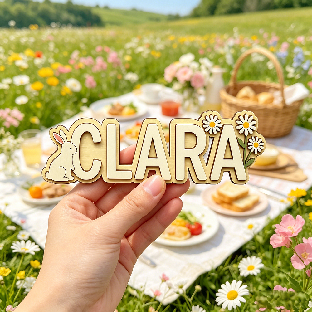 Baby Nursery Usa - Custom Bunny & Daisy Kids Name