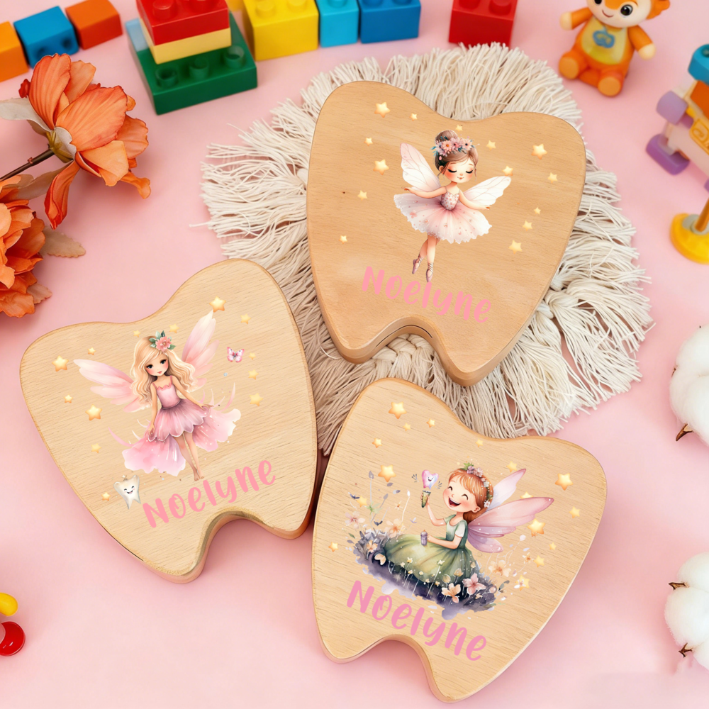 Baby Keepsake Box - Personalized Tooth Fairy Wooden Box Custom