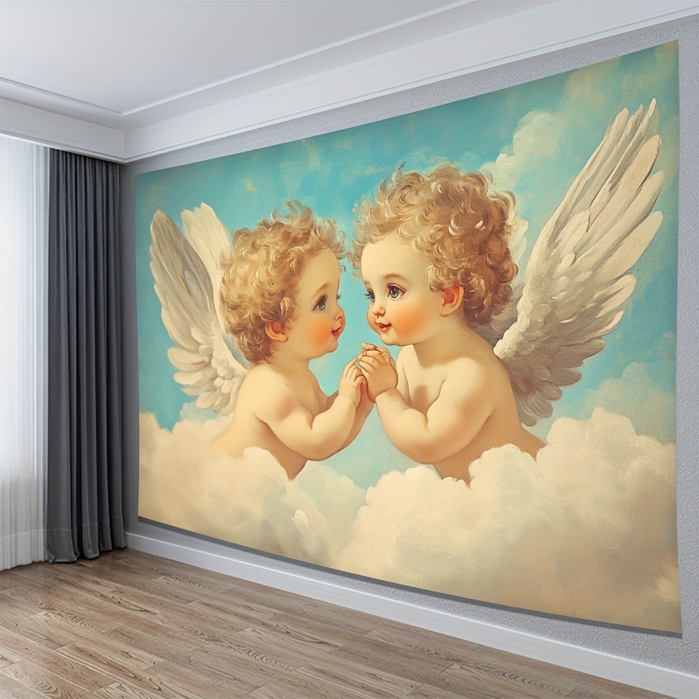 Baby Nursery Hanging Decor - Romantic Angel Cherub Tapestry Wall Hanging