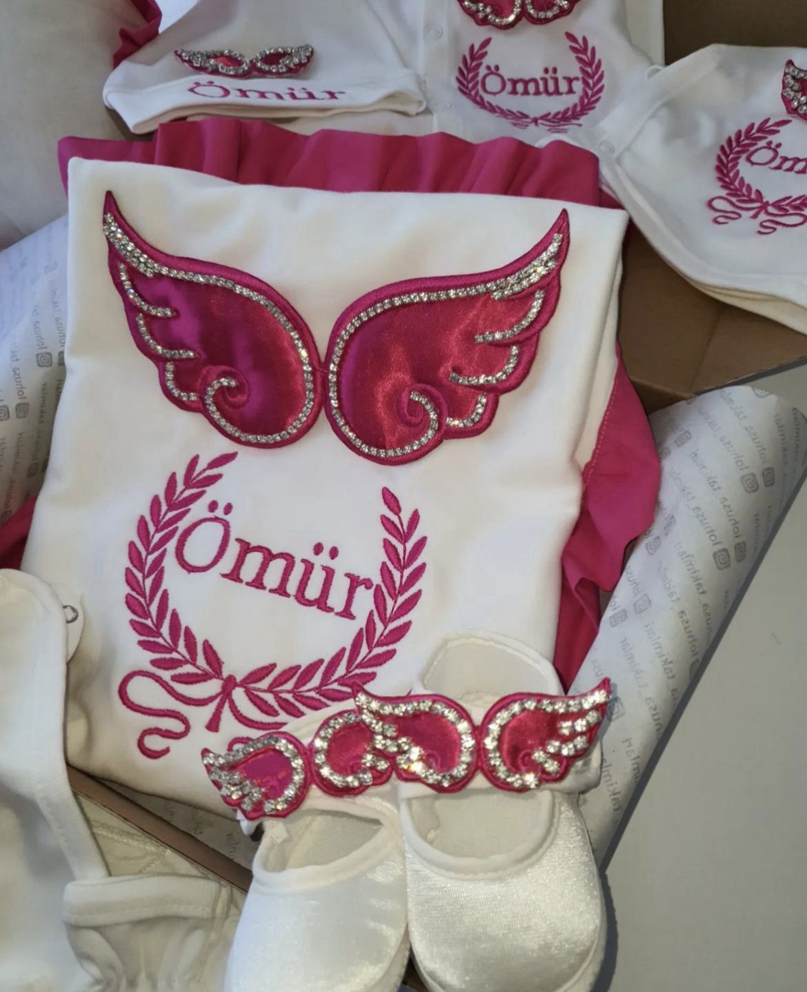 Baby Nursery Outfits - Dollbling Hospital Exit 5pcs Embroidery Name