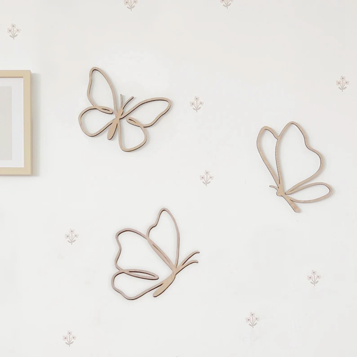 Baby Nursery Things - wooden butterflies sign, Wooden Wall decor