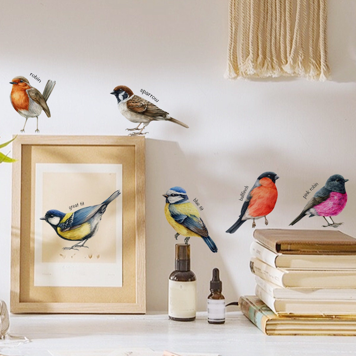 Baby Nursery Furniture Sets - Six Bird Wall Sticker Set Sparrow