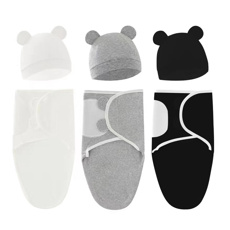 Baby Nursery Items - Baby Blanket Hat Set Cartoon Printed