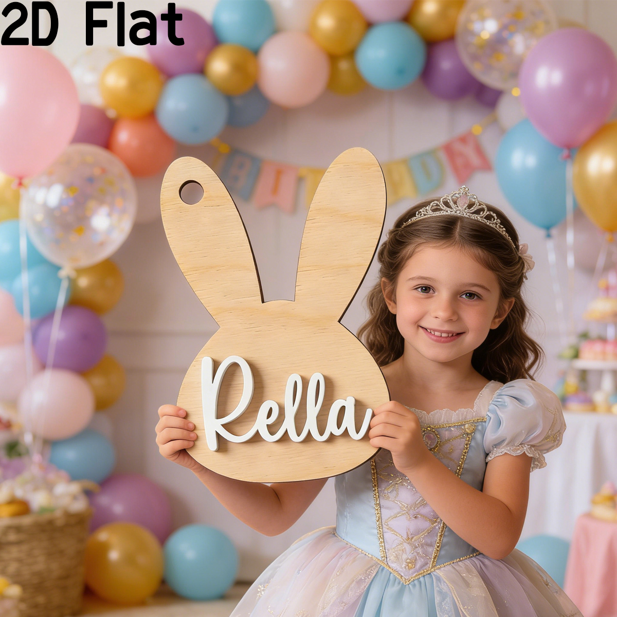 Baby Nursery Usa - 1Pc Custom Cute Bunny Rabbit Wooden