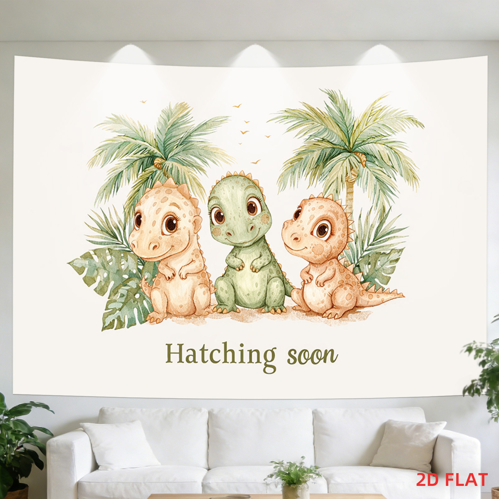 Baby Nursery Hanging Decor - Boho Dinosaur Tapestry Jungle Nursery Wall