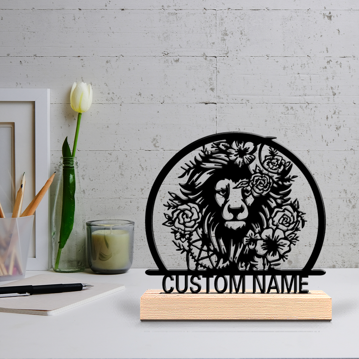 Baby Nursery Usa - 1pc Beauty Personalized Custom lion Wooden