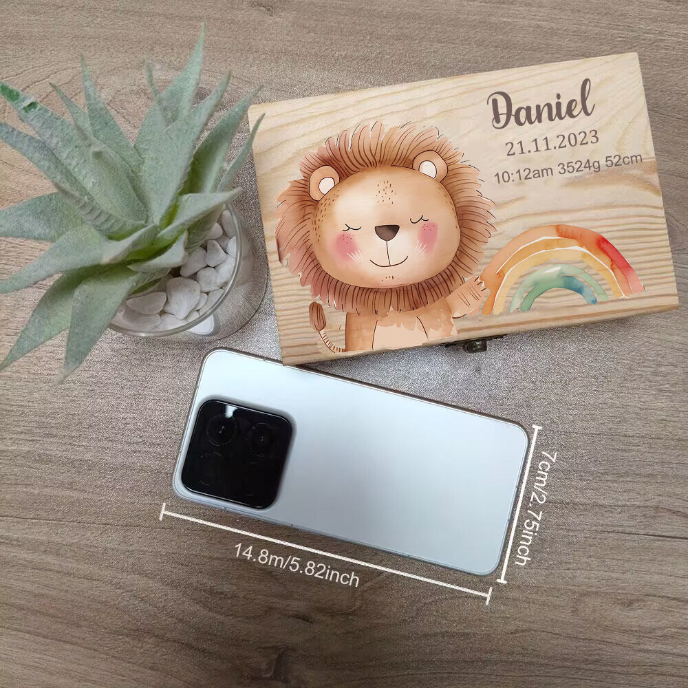 Personalized Baby Wooden Memor - Baby Keepsake Box recension och pris
