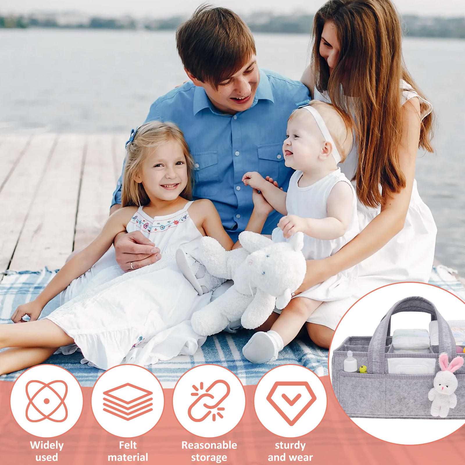 Baby Diaper Caddy Felt Baby Di - Baby Bag Nursery recension och pris