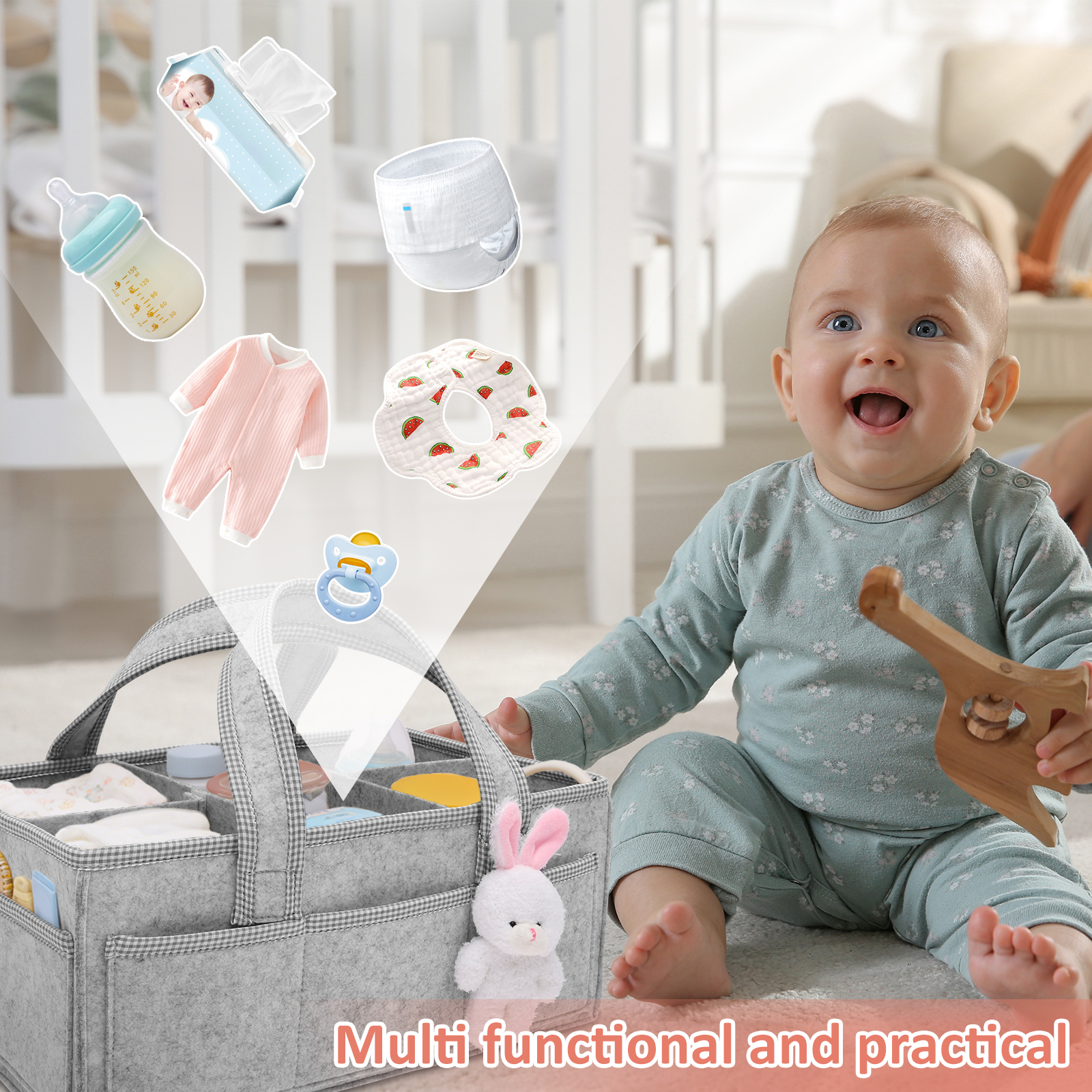 Baby Diaper Caddy Felt Baby Di - Baby Bag Nursery recension och pris