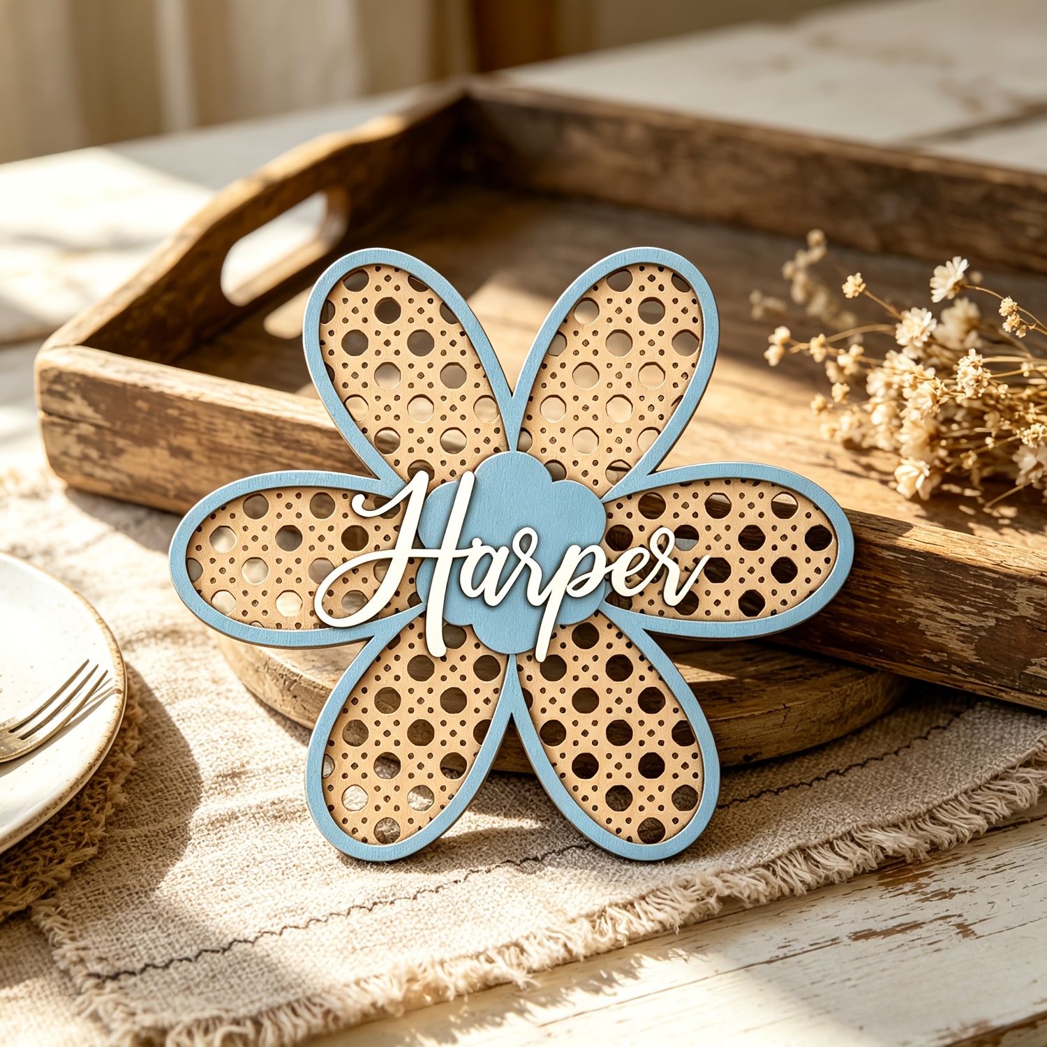 Personalized Boho Rattan Flowe - Baby Nursery Usa recension och pris