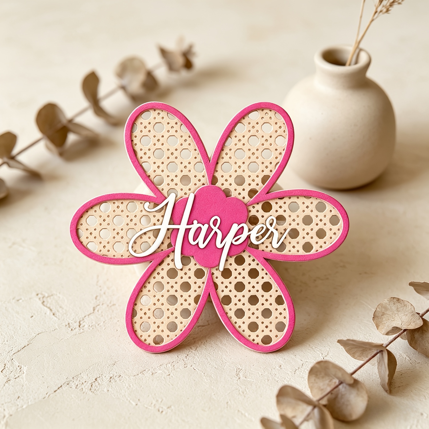 Personalized Boho Rattan Flowe - Baby Nursery Usa recension och pris