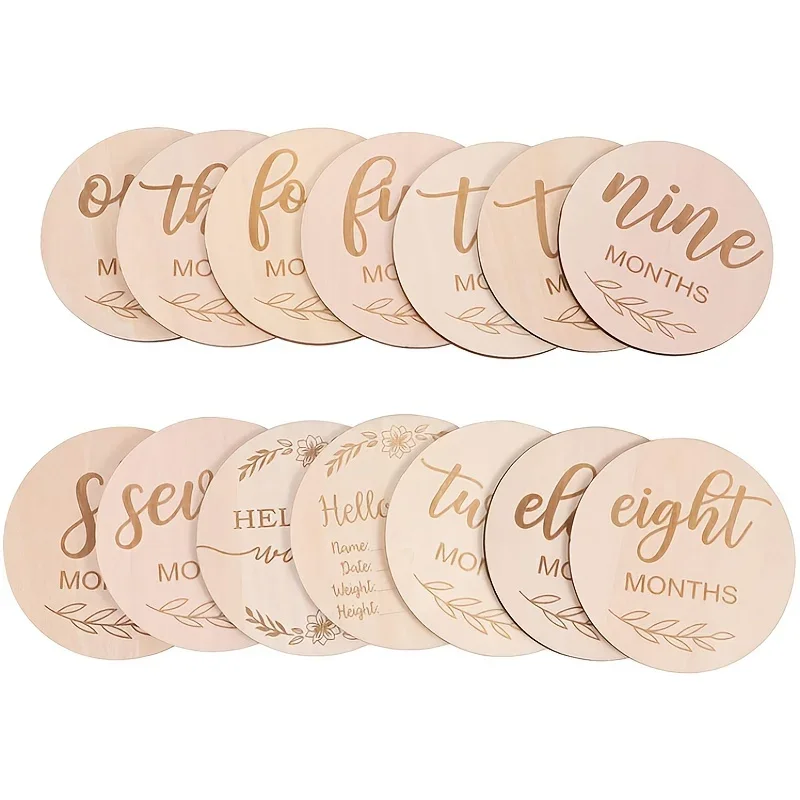 12pcs/set Wood Chip Month Souv - Milestone Card Set recension och pris