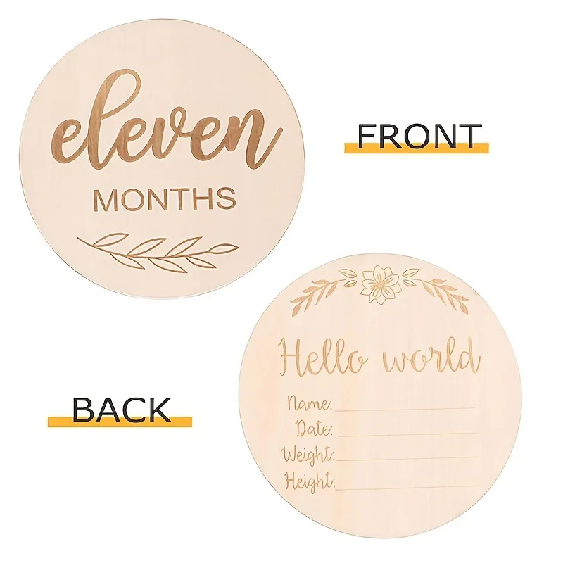12pcs/set Wood Chip Month Souv - Milestone Card Set recension och pris