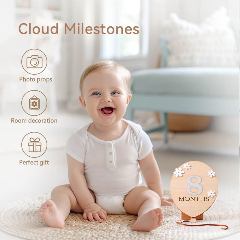 Wooden Milestone Board Flower  - Milestone Card Set recension och pris