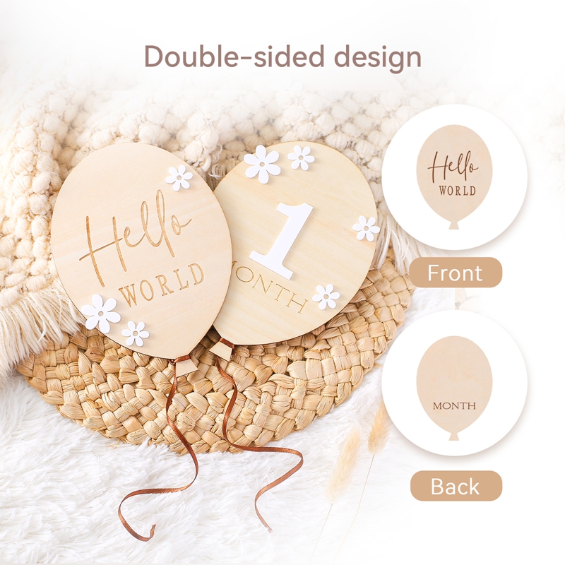 Wooden Milestone Board Flower  - Milestone Card Set recension och pris