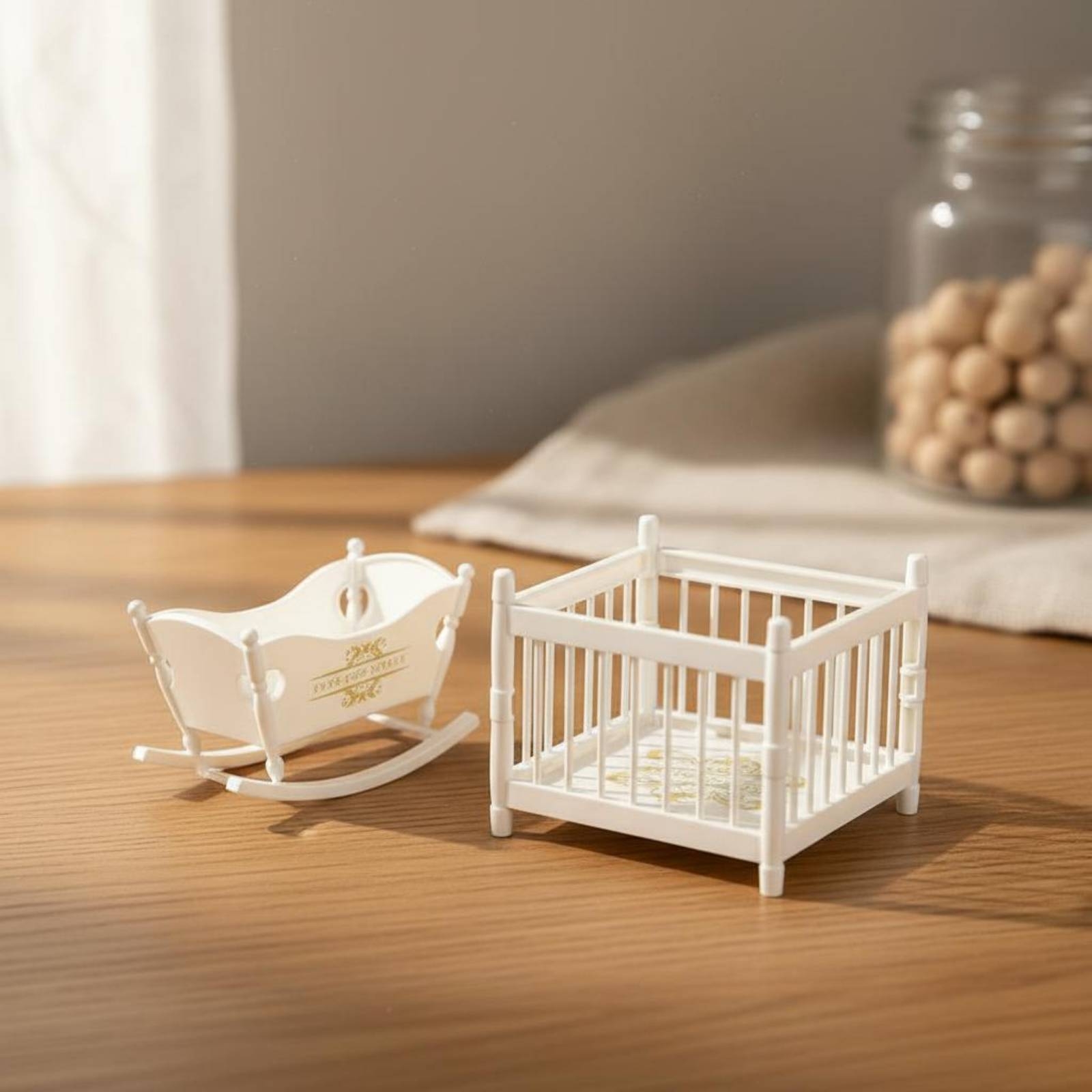 2 Pieces Miniature Cradle and  - Baby Nursery Furniture Sets recension och pris