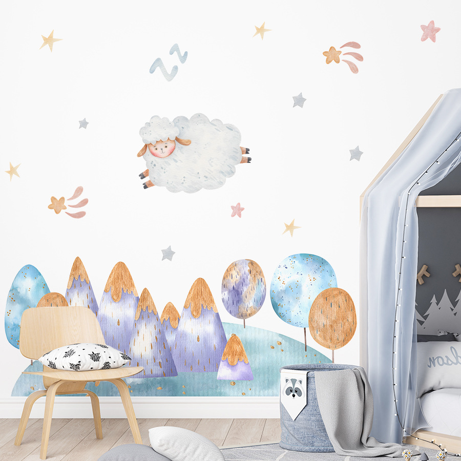 Cartoon Cute Sheep Flying Fore - Baby Nursery Tree recension och pris