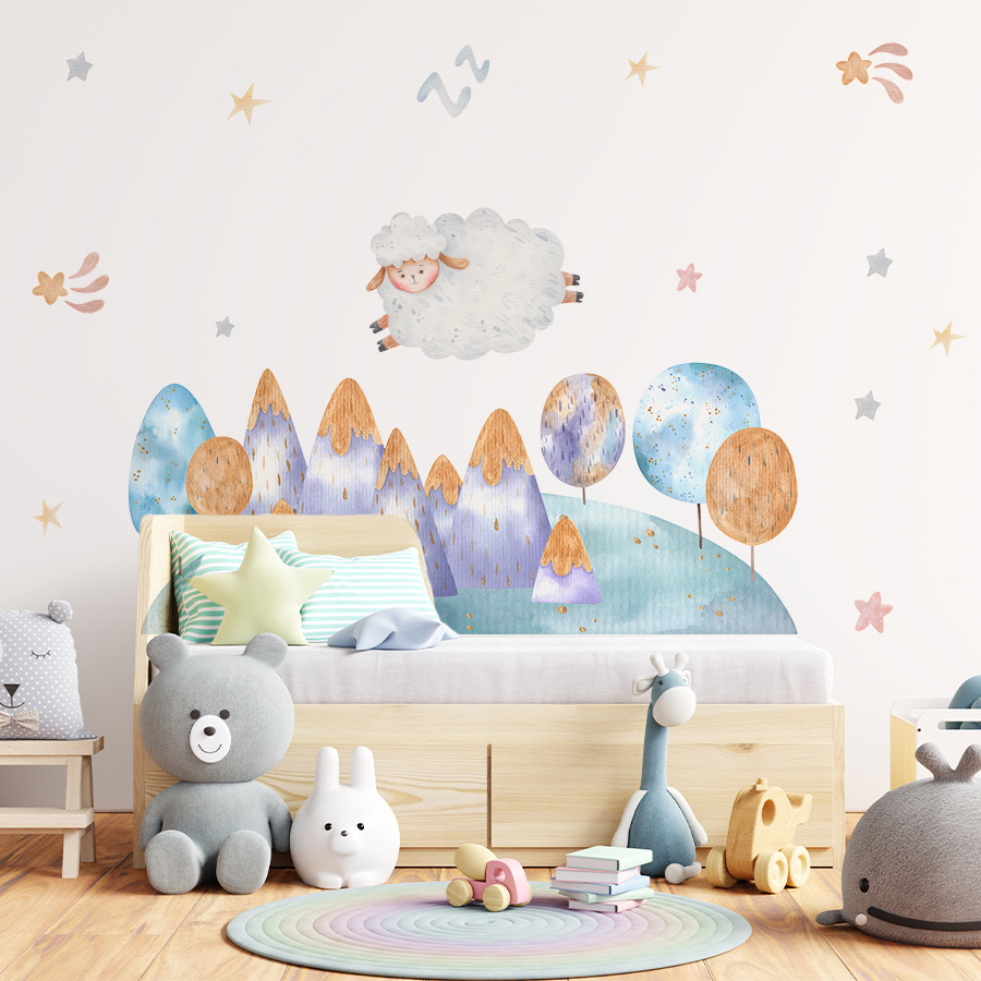 Cartoon Cute Sheep Flying Fore - Baby Nursery Tree recension och pris