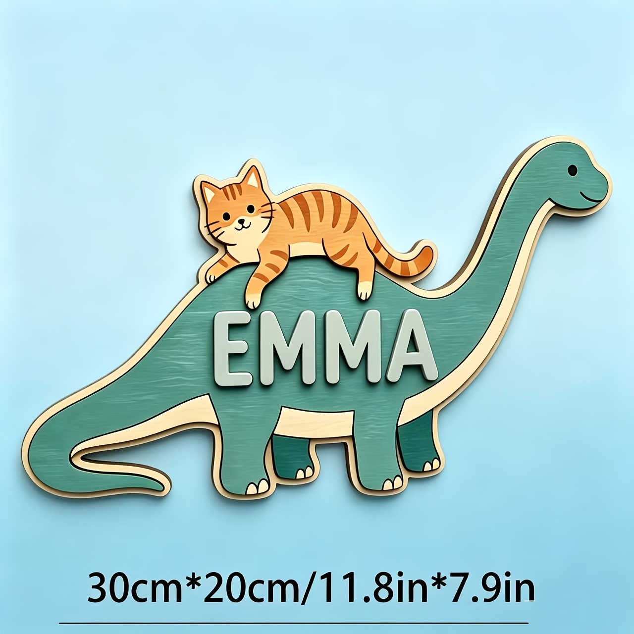 Personalized Cat Riding Dinosa - Baby Nursery Usa recension och pris