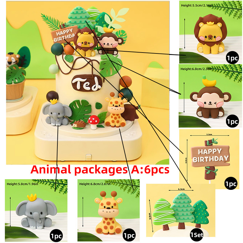 Zoo Jungle Animals Cake Decor  - Baby Nursery Jungle Theme recension och pris