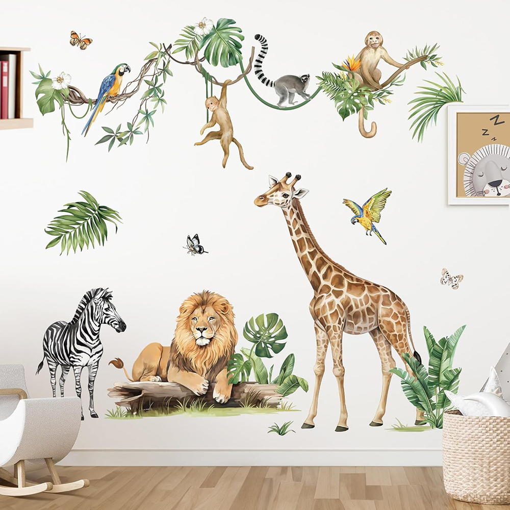 Large Jungle Animal Tropical L - Baby Nursery Tree recension och pris
