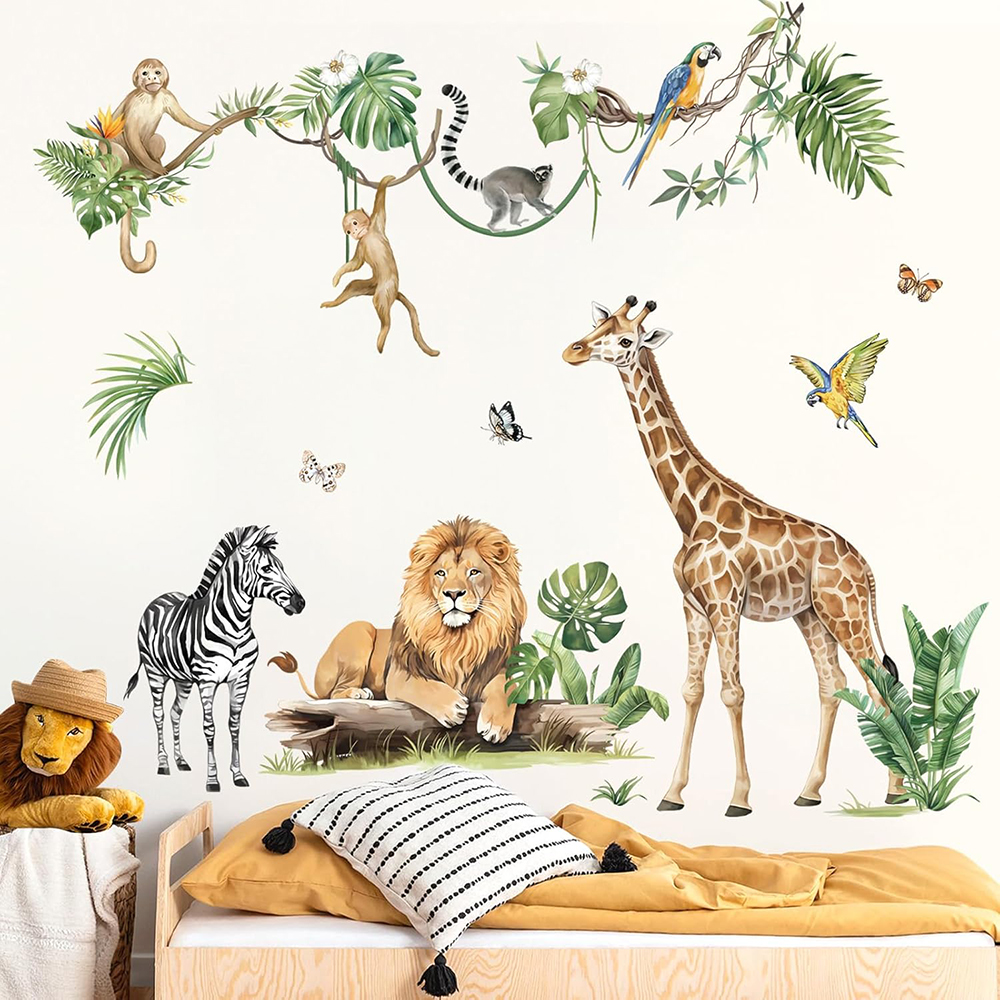 Large Jungle Animal Tropical L - Baby Nursery Tree recension och pris