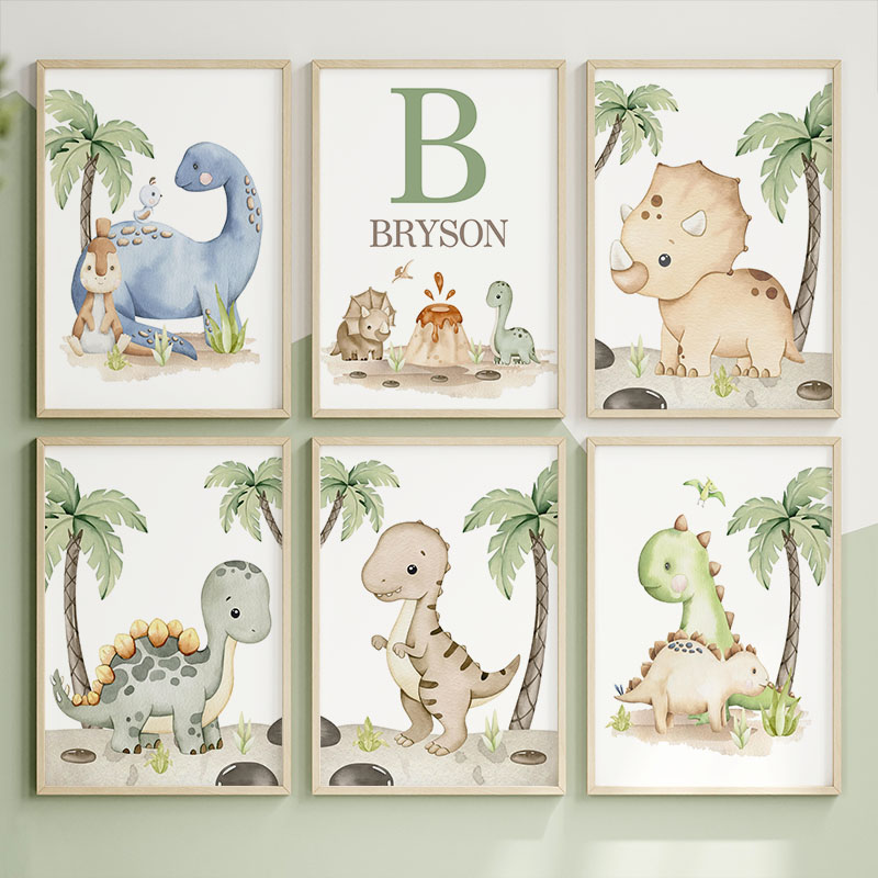6 types Neutral Dinosaur Canva - Baby Nursery Tree recension och pris
