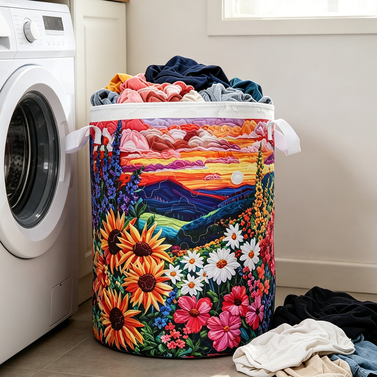 Quilted Laundry Basket with Ha - Laundry Hamper Nursery recension och pris