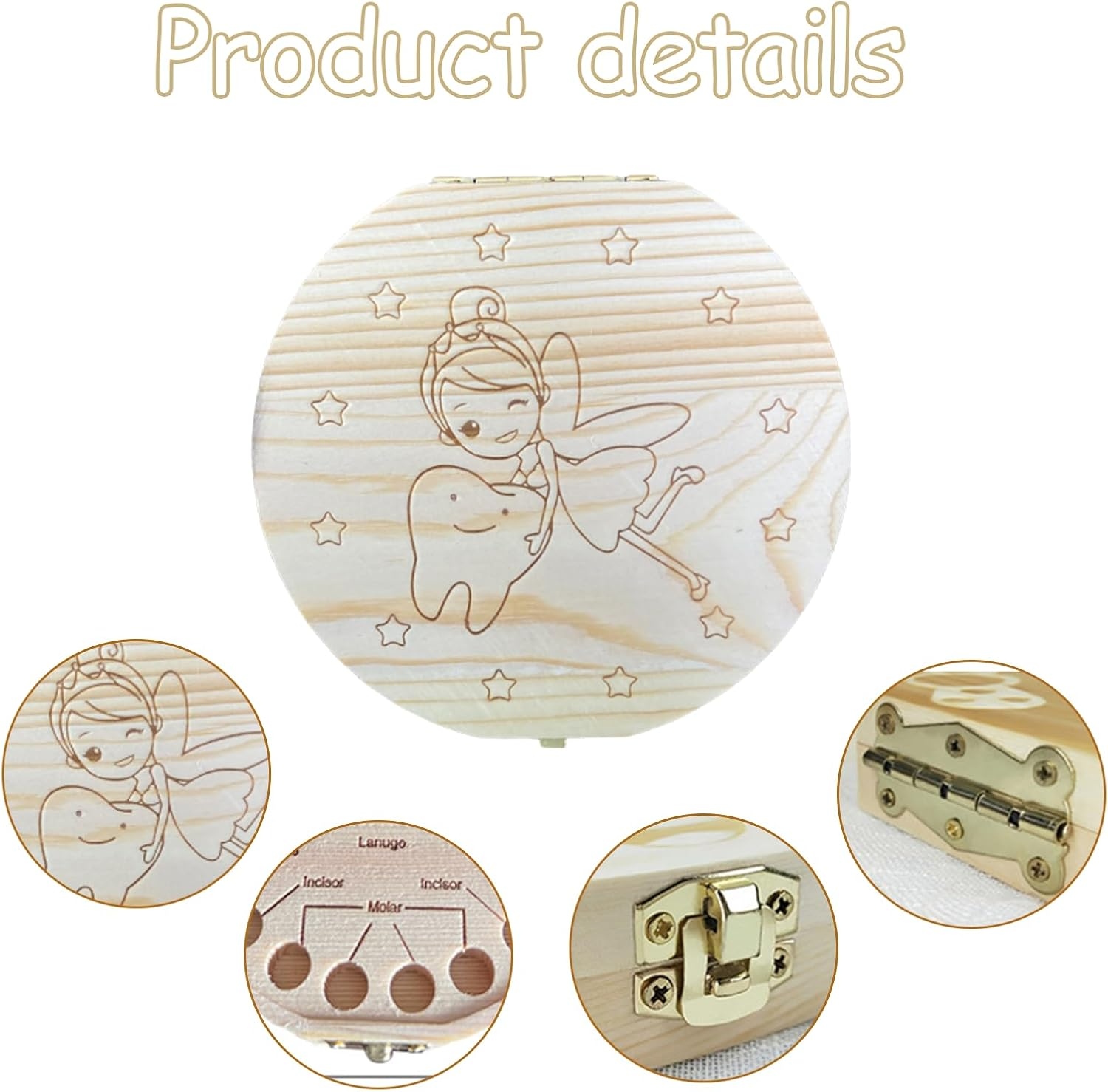 Wooden Milk Tooth Keepsake Box - Baby Keepsake Box recension och pris