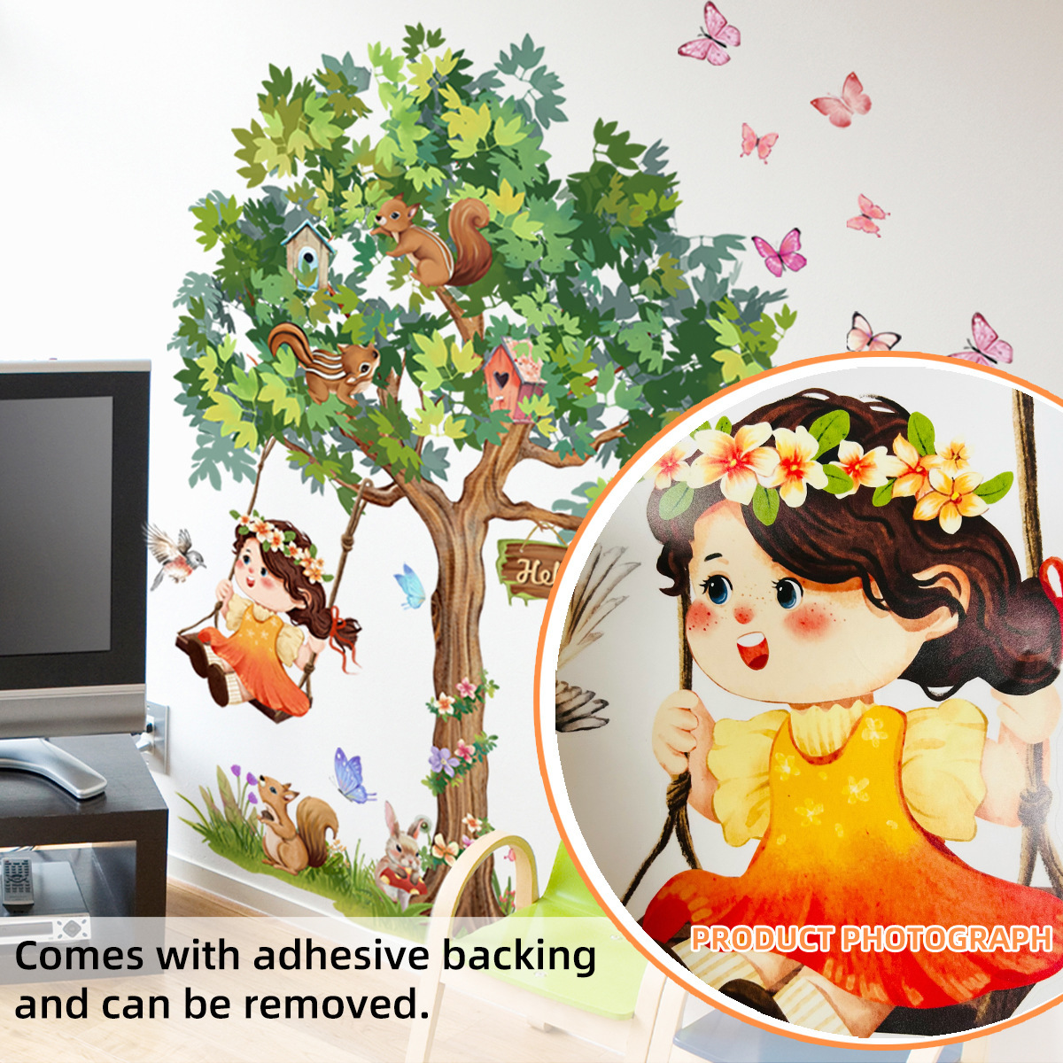 Baby Girl Swinging Swinging Un - Baby Nursery Tree recension och pris
