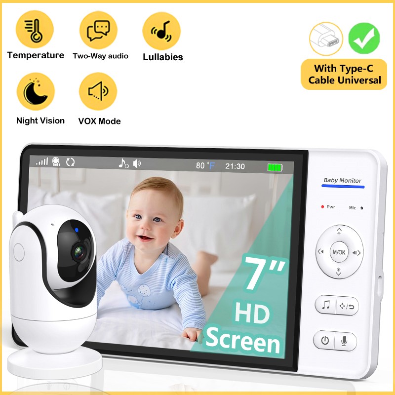 No WiFi 7 Inch Baby Monitor 2- - Wearable Baby Monitor recension och pris