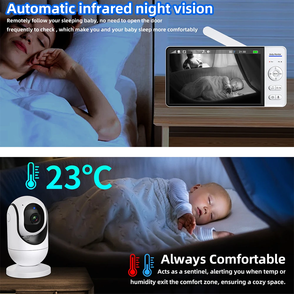 No WiFi 7 Inch Baby Monitor 2- - Wearable Baby Monitor recension och pris