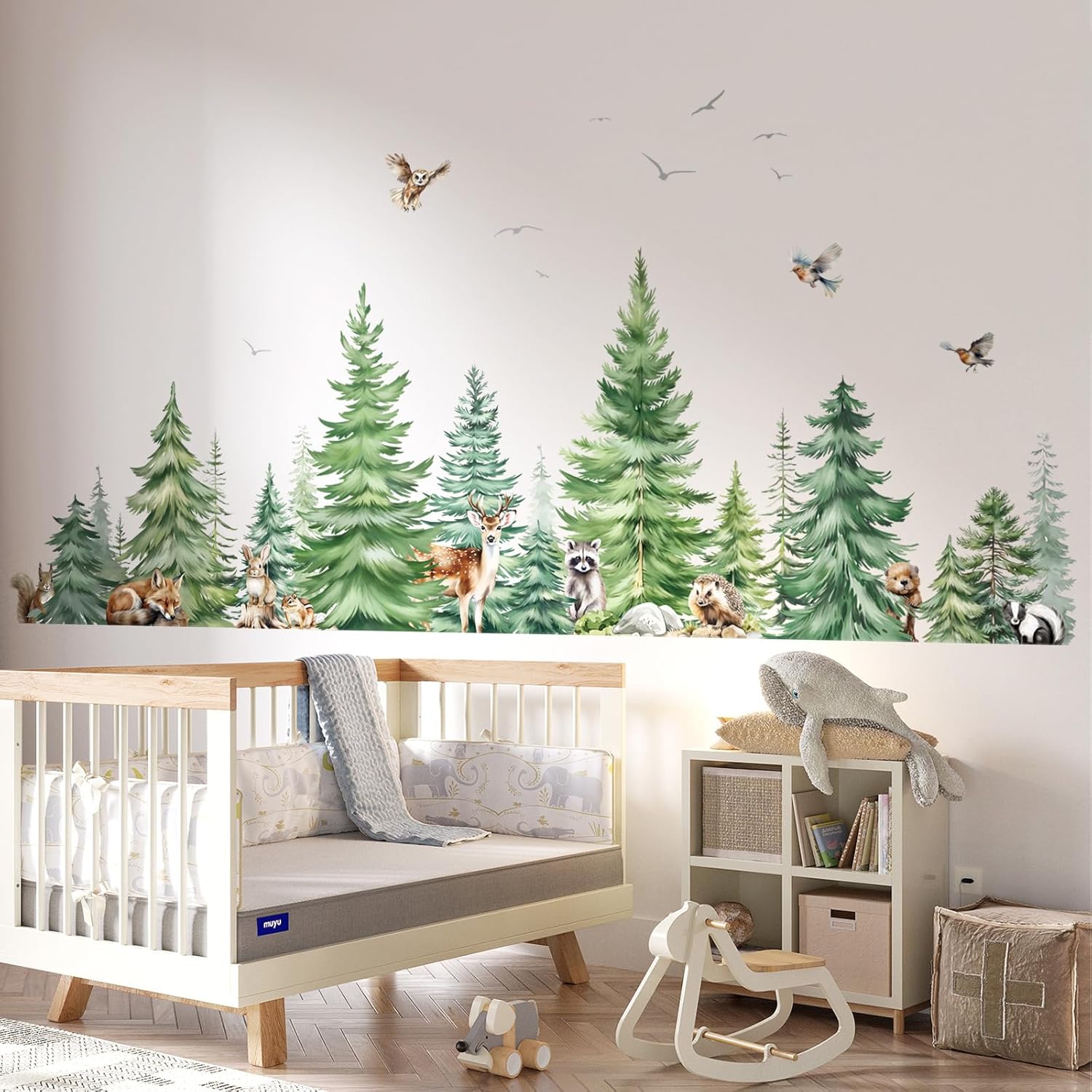 Large Watercolor Pine Tree Ani - Baby Nursery Tree recension och pris