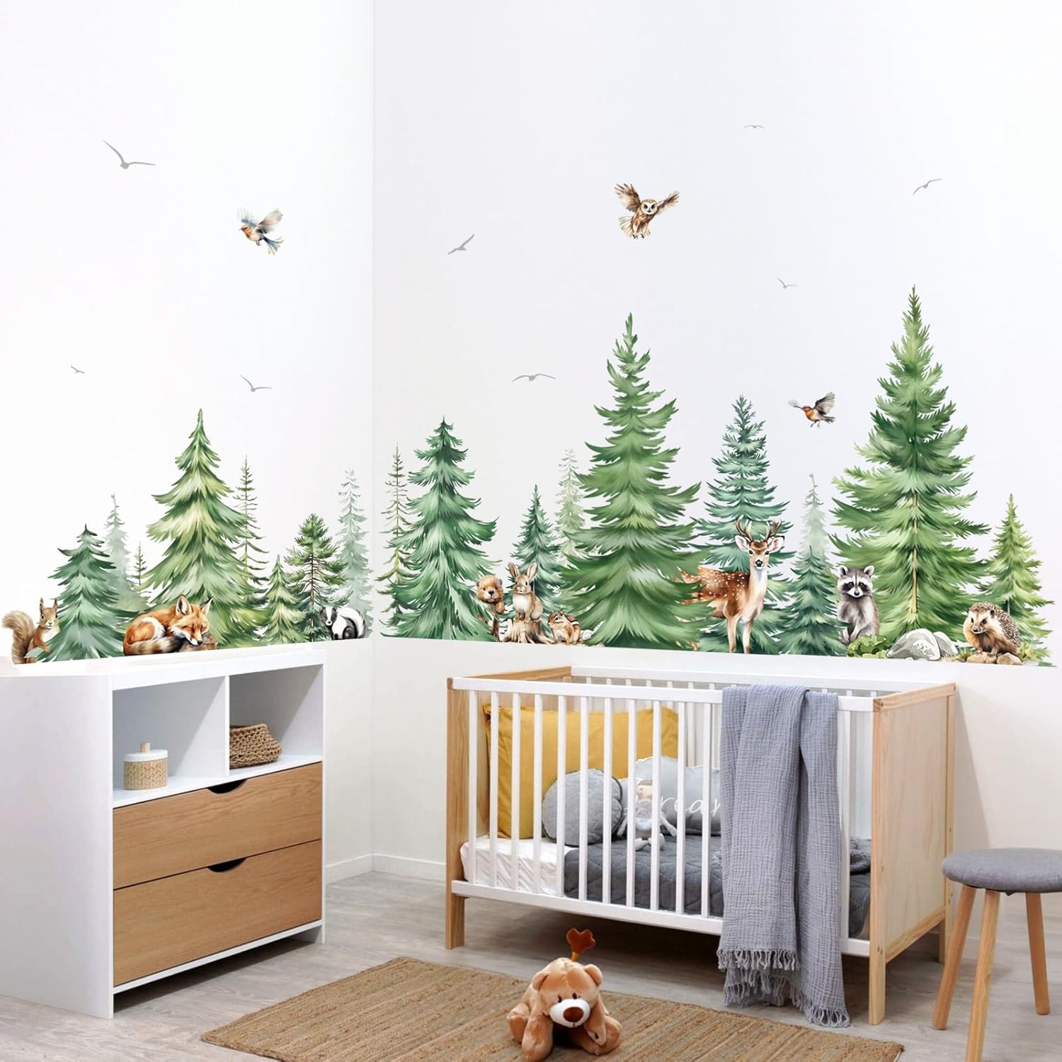 Large Watercolor Pine Tree Ani - Baby Nursery Tree recension och pris