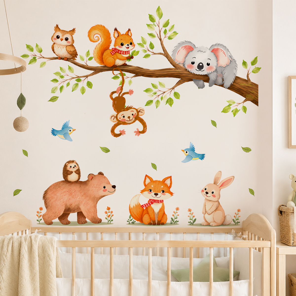 Woodland Animals Tree Branch W - Baby Nursery Tree recension och pris