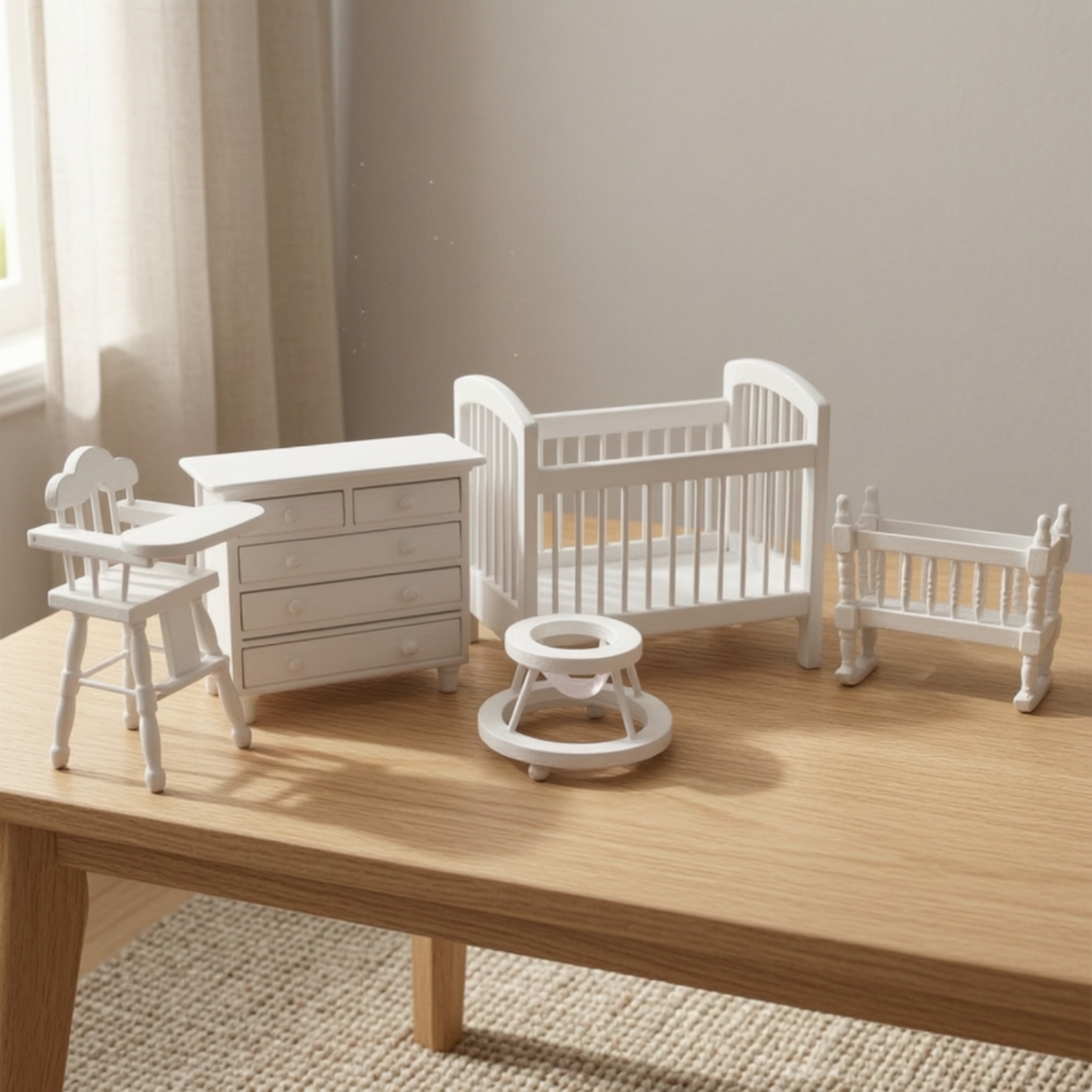 5 Pieces Dollhouse Nursery Set - Baby Nursery Furniture Sets recension och pris